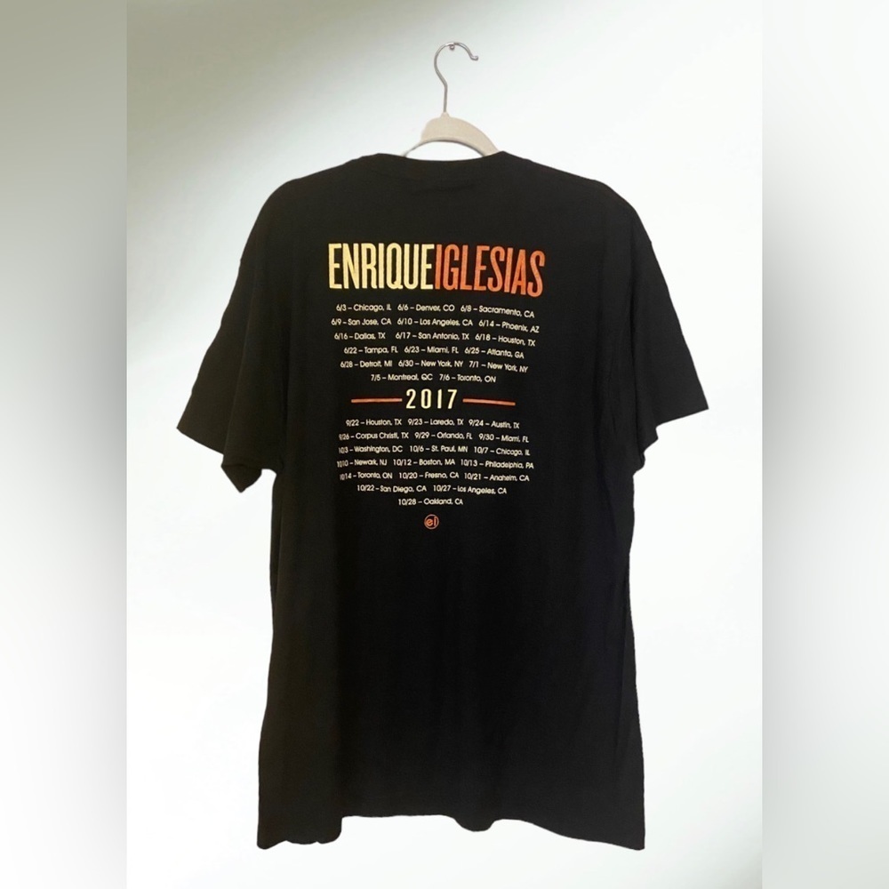 Vintage Enrique Iglesias 2017 Concert Tour Shirt Black Size X-Large - Picture 2 of 4